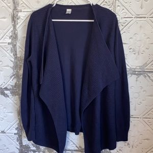 Navy Blue Women's Open Front Sweater